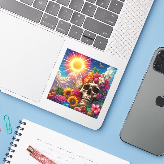 アートスカル シール (ノートパソコンとiPhone)