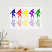 アートスクールスクアッチカラフル- Bigfoot Logo ポスター (キッチン)