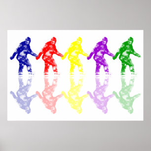 アートスクールスクアッチカラフル- Bigfoot Logo ポスター