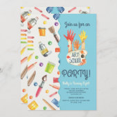 アートスクールパーティの招待状 招待状 (正面/裏面)