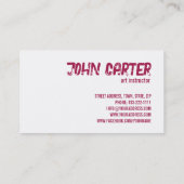 アートスクールピンクマゼンタインクスプラッシュ名刺 名刺 (裏面)