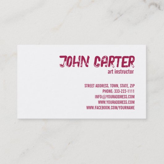 アートスクールピンクマゼンタインクスプラッシュ名刺 名刺 (裏面)