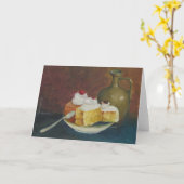 アートスクール静物詩 – ケーキとジューグ カード (黄色い花)