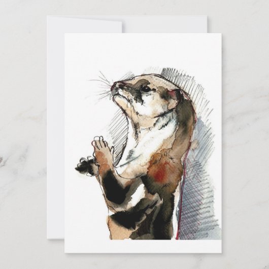 アートスケッチオッター|かわいいカワウソの贈り物 シーズンカード (正面)