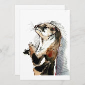 アートスケッチオッター|かわいいカワウソの贈り物 シーズンカード (正面/裏面)