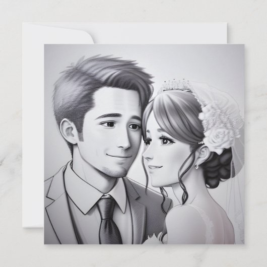 アートスケッチ結婚式招待状 招待状 (裏面)