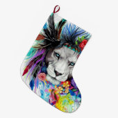 アートスケッチ絵画のポスター ラージクリスマスストッキング (正面 (吊り時))