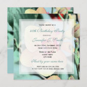 アートスタイルエレガント蘭の花の誕生日パーティー 招待状 (正面/裏面)