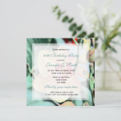 アートスタイルエレガント蘭の花の誕生日パーティー 招待状 (スタンド正面)