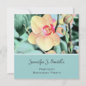 アートスタイルエレガント蘭の花の誕生日パーティー 招待状 (裏面)