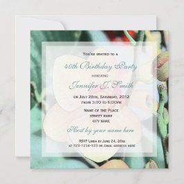 アートスタイルエレガント蘭の花の誕生日パーティー 招待状