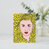 アートスタイルポップ・アートの漫画ブックイエローブロンドサッドガール ポストカード (スタンド正面)