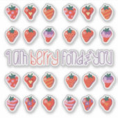 アートストロベリー小さなカスタムカットのビニールシール シール (正面)