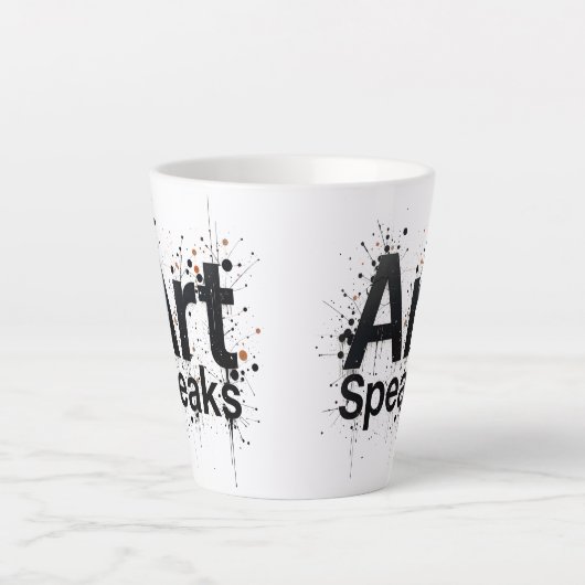 アートスピーカーエレガ感動的ントアート引用文 カフェラテマグ (正面)