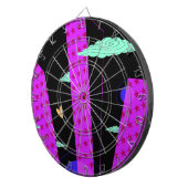 アートスポップ・アートのキライン明るい紫色のピンクの星 ダーツボード (正面右)