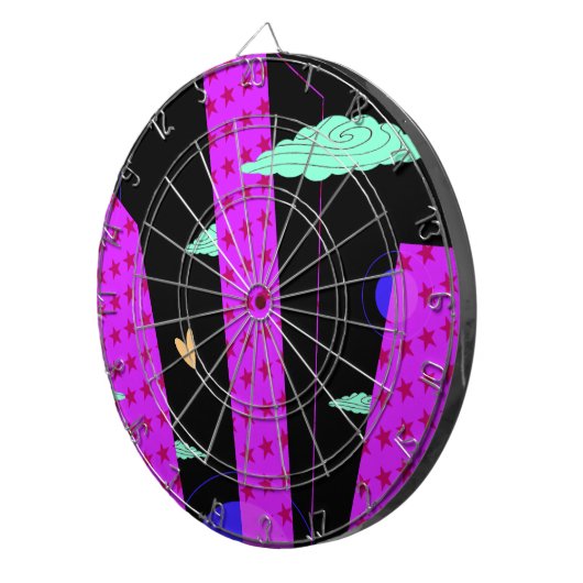 アートスポップ・アートのキライン明るい紫色のピンクの星 ダーツボード (正面右)