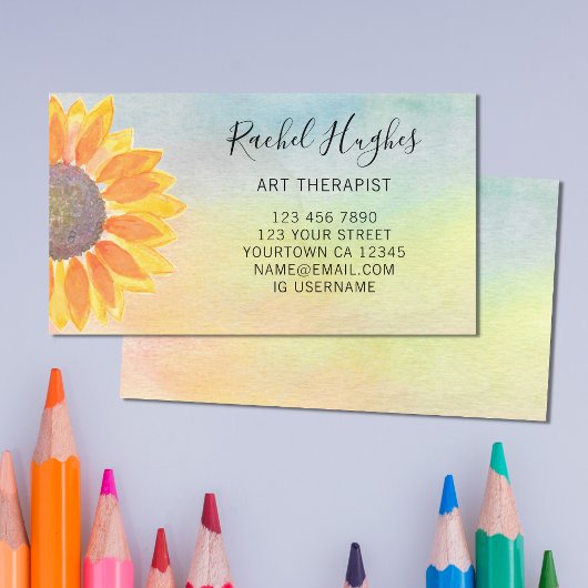 アートセラピストひまわりカラフルの名刺 名刺