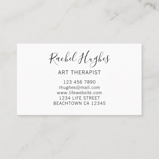 アートセラピストひまわり名刺 名刺 (裏面)