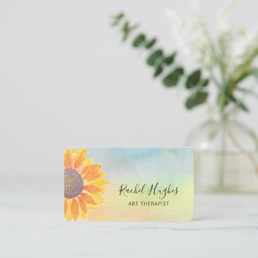 アートセラピストカラフルひまわり 名刺 (スタンド正面)
