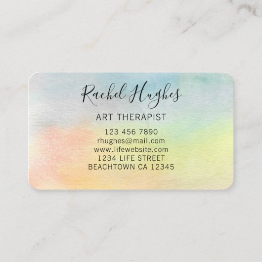 アートセラピストカラフルひまわり 名刺 (裏面)