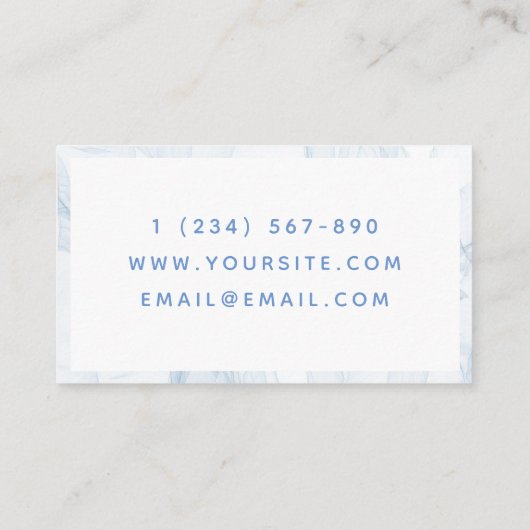 アートセラピー名前の追加芸術的クリエイティブベビーブルー 名刺 (裏面)