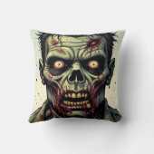 アートゾンビポップ・アートのハロウィーンの閉じる クッション (裏面)