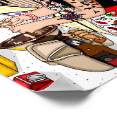 アートタトゥー焼いたレディポップ・アートのベーキング ポスター (角)