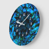 アートターコイズ及びブルーウォール ラージ壁時計 (傾斜)