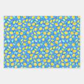 アートターコイズ柑橘類の水の色パターン ラッピングペーパーシート (正面3)