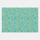 アートターコイズ柑橘類の水の色パターン ラッピングペーパーシート (正面2)