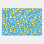 アートターコイズ柑橘類の水の色パターン ラッピングペーパーシート (正面)
