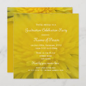 アートダンデオン開花黄色の卒業式パーティー 招待状 (正面/裏面)