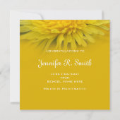 アートダンデオン開花黄色の卒業式パーティー 招待状 (裏面)