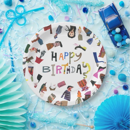 アートチャーハッピーバースデー ペーパープレート (パーティー)