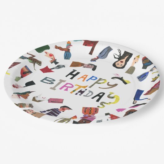 アートチャーハッピーバースデー ペーパープレート (アングル)
