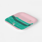 アートテモダンニスマッチ選手ピンクグリーン ペーパープレート (傾斜あり)