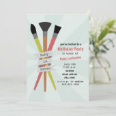 アートテーマ誕生日パーティーへの招待 招待状 (スタンド正面)