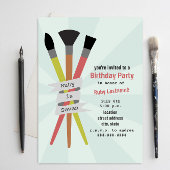 アートテーマ誕生日パーティーへの招待 招待状