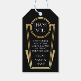 アートデコありがとう20sタグブラックゴールドウェディング ギフトタグ