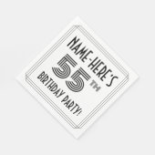 アートデコにインスパイアされた55歳の誕生日パーティー オーダーメイドのお名前入り スタンダードランチョンナプキン (角)