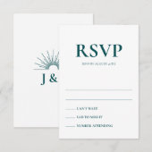 アートデコのアクセントがついた結婚式の返信カード 招待状 (正面/裏面)