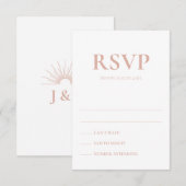 アートデコのアクセントがついた結婚式の返信カード 招待状 (正面/裏面)