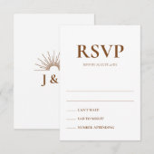 アートデコのアクセントがついた結婚式の返信カード 招待状 (正面/裏面)