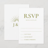 アートデコのアクセント付き結婚式返信カード 招待状 (正面/裏面)