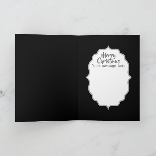 アートデコのクリスマスホリデーレトロレディにメッセージを追加 シーズンカード (内部)