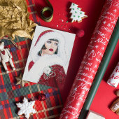 アートデコのクリスマスホリデーレトロレディにメッセージを追加 シーズンカード