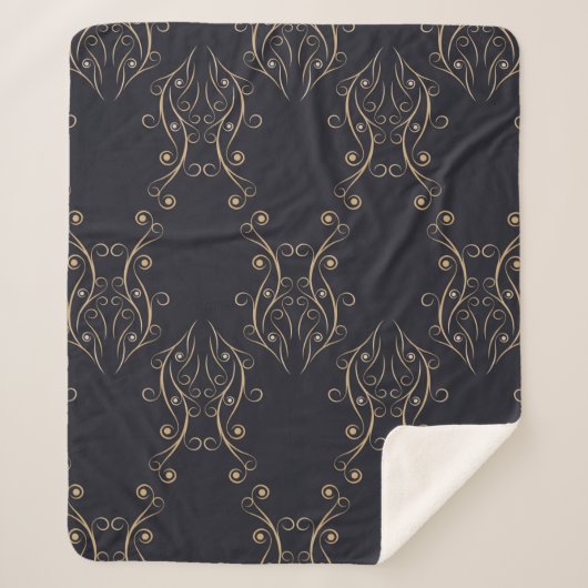 アートデコのシームレスパターン。ヴィンテージ背景 シェルパブランケット (正面)