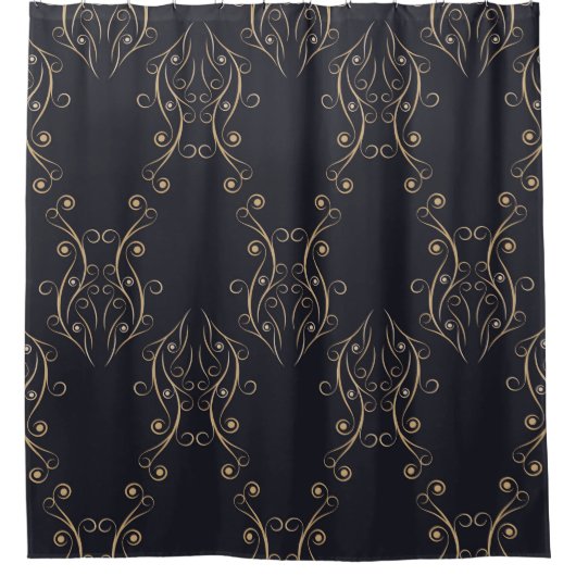 アートデコのシームレスパターン。ヴィンテージ背景 シャワーカーテン (正面)