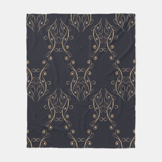 アートデコのシームレスパターン。ヴィンテージ背景 フリースブランケット (正面)