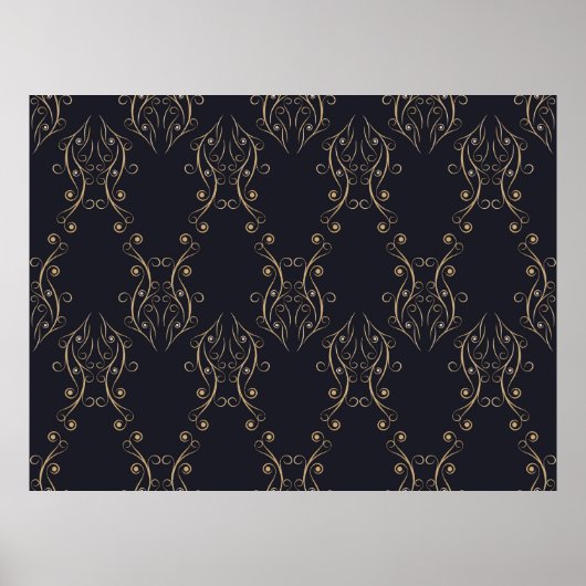 アートデコのシームレスパターン。ヴィンテージ背景 ポスター (正面)